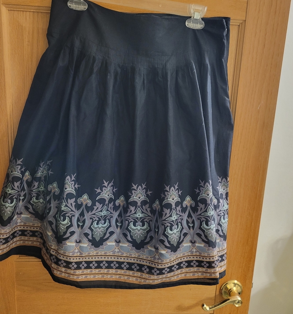 Apostrophe Black A-Line Cocktail Skirt